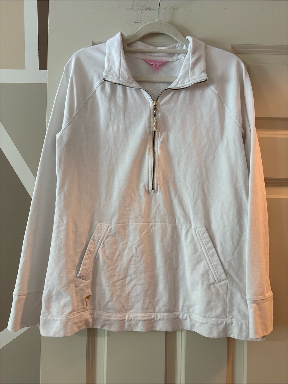 Lilly Pulitzer White Half-Zip Pullover